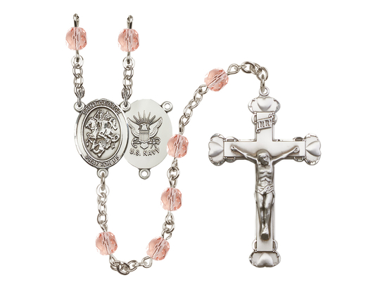 Saint George / Navy<br>R6001-8040--6 6mm Rosary<br>Available in 12 colors