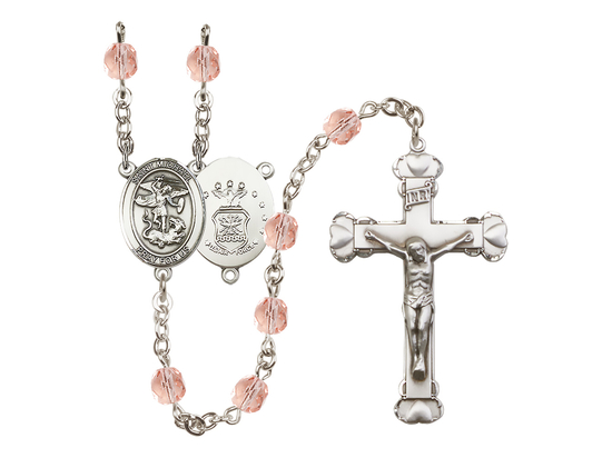 Saint Michael / Air Force<br>R6001-8076--1 6mm Rosary<br>Available in 12 colors