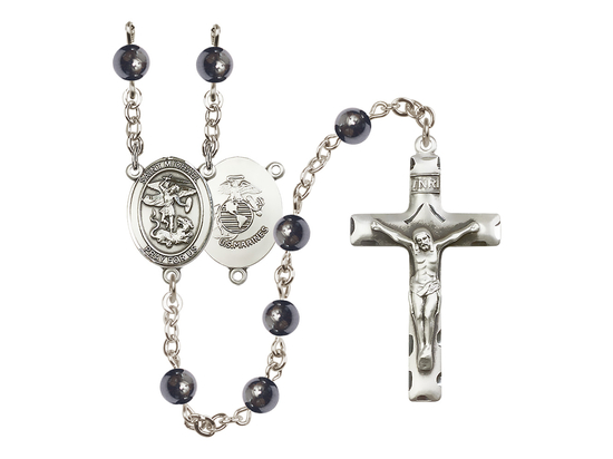 Saint Michael the Archangel/Marines<br>R6002-8076--4 6mm Rosary