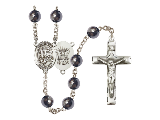 Saint George/Navy<br>R6003-8040--6 8mm Rosary
