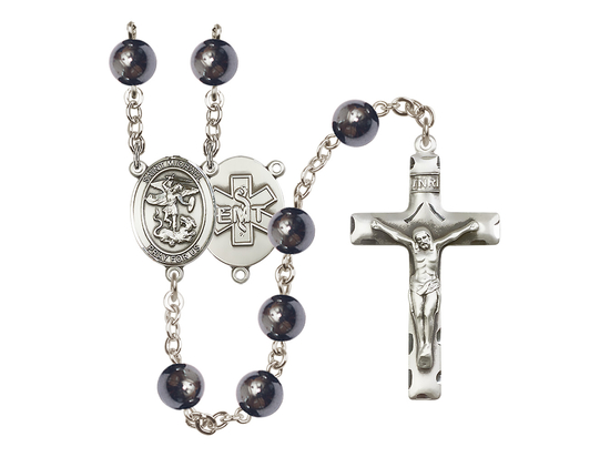 Saint Michael the Archangel/E.M.T.s<br>R6003-8076--10 8mm Rosary