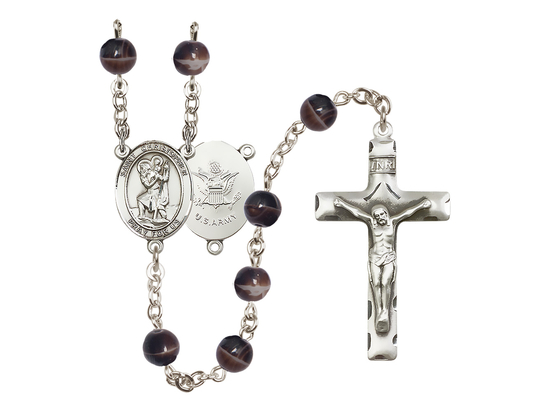 Saint Christopher/Army<br>R6004-8022--2 7mm Rosary