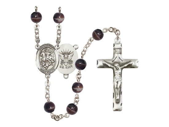 Saint George/Navy<br>R6004-8040--6 7mm Rosary