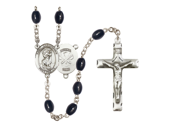 Saint Christopher/National Guard<br>R6006-8022--5 8x6mm Rosary