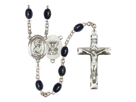 Saint Christopher/Navy<br>R6006-8022--6 8x6mm Rosary
