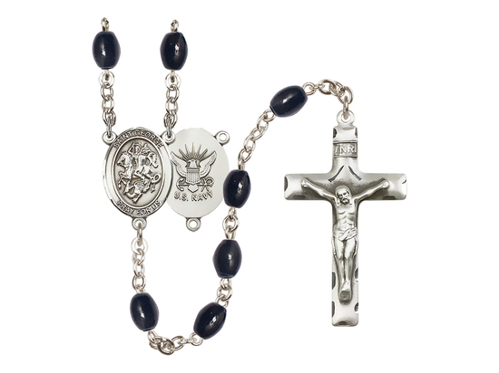 Saint George/Navy<br>R6006-8040--6 8x6mm Rosary