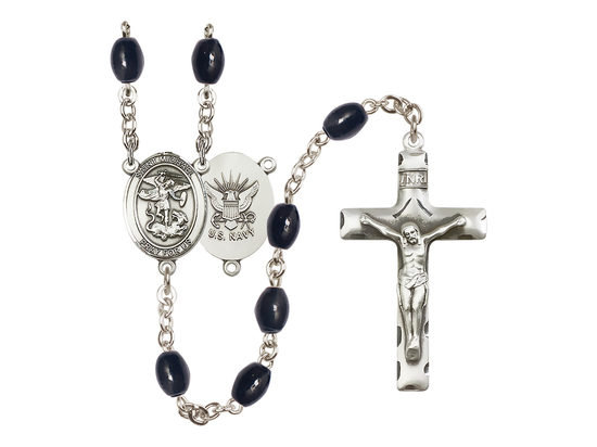 Saint Michael the Archangel/Navy<br>R6006-8076--6 Rosary