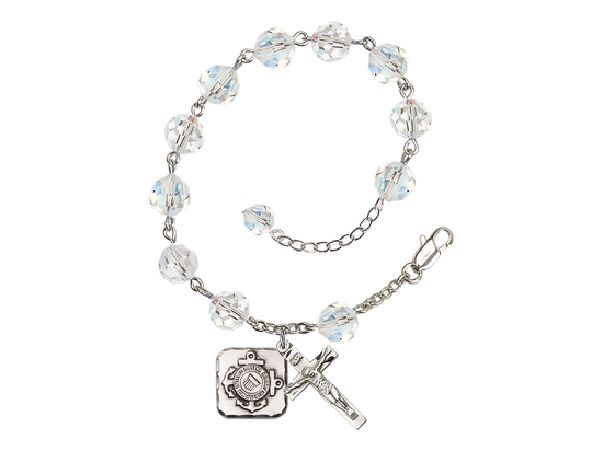 Coast Guard Diamond<br>RB0870-1180--3 8mm Rosary Bracelet<br>Available in 19 colors