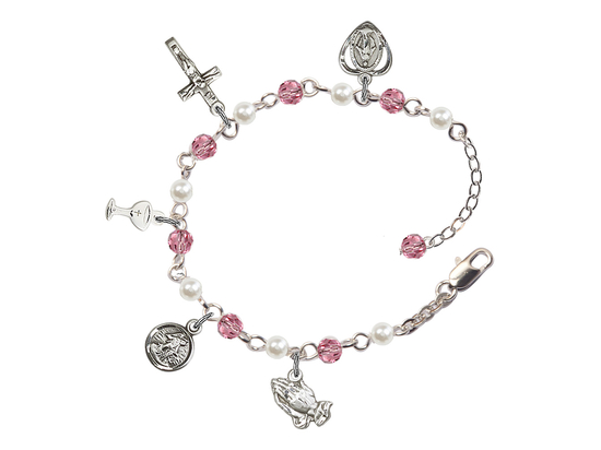 Guardian Angel<br>RB3021 4mm Rosary Bracelet<br>Available in 3 colors