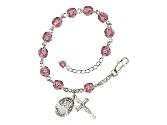 Saint Maria Faustina<br>RB6000-9069 6mm Rosary Bracelet<br>Available in 11 colors