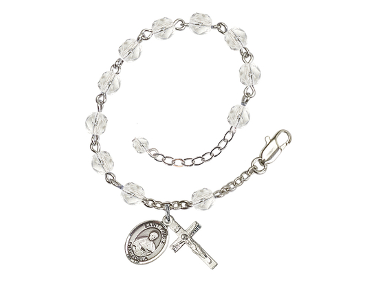 Saint Pius X<br>RB6000-9305 6mm Rosary Bracelet<br>Available in 11 colors