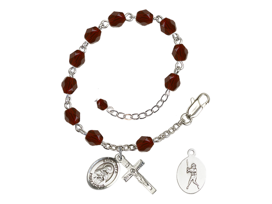 Saint Rita of Cascia/Baseball<br>RB6000-9181 6mm Rosary Bracelet<br>Available in 11 colors