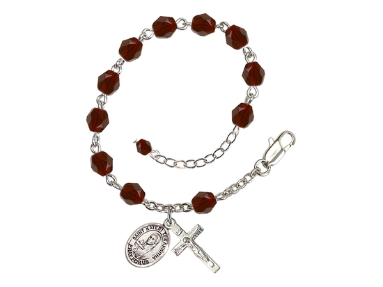 Blessed Kateri Tekakwitha<br>RB6000-9438 6mm Rosary Bracelet<br>Available in 11 colors