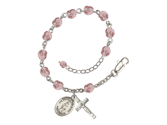 Virgin of the Globe<br>RB6000-9345 6mm Rosary Bracelet<br>Available in 11 colors