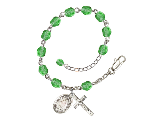 Saint Rose Philippine Duchesne<br>RB6000-9371 6mm Rosary Bracelet<br>Available in 11 colors