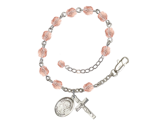 Saint Apollonia<br>RB6000-9005 6mm Rosary Bracelet<br>Available in 11 colors