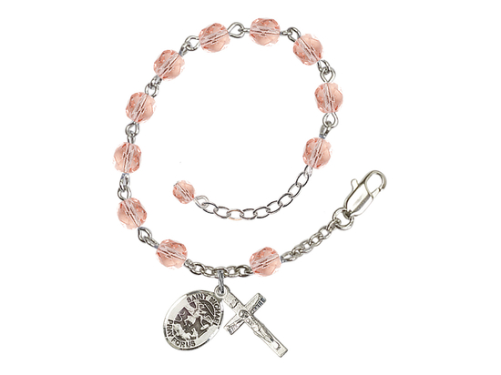 Saint Michael the Archangel<br>RB6000-9076 6mm Rosary Bracelet<br>Available in 11 colors