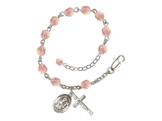 Saint Sebastian<br>RB6000-9100 6mm Rosary Bracelet<br>Available in 11 colors