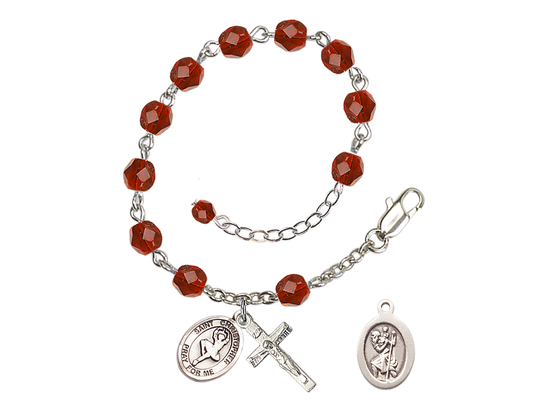 Saint Christopher/Dance<br>RB6000-9143 6mm Rosary Bracelet<br>Available in 11 colors