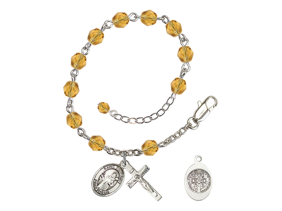 Saint Benedict<br>RB6000-9008 6mm Rosary Bracelet<br>Available in 11 colors