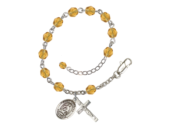 Saint Charles Borromeo<br>RB6000-9020 6mm Rosary Bracelet<br>Available in 11 colors