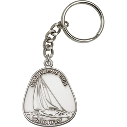 God Bless This Sailboat<br>5880SRC - 1 7/8 x 1 1/2<br>KeyChain