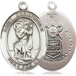 St Christopher Air Force<br>Oval Patron Saint Series<br>Available in 2 Sizes