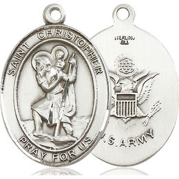 St Christopher Army<br>Oval Patron Saint Series<br>Available in 2 Sizes