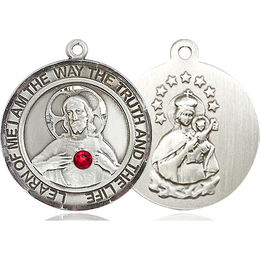 Scapular - Ruby Stone<br>Round Patron Saint Series<br>Avaliable in 2 Sizes
