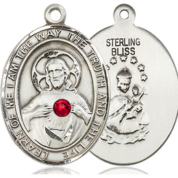 Scapular - Ruby Stone<br>Oval Patron Saint Series<br>Avaliable in 2 Sizes