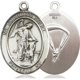 Guardian Angel Paratrooper<br>Oval Patron Saint Series<br>Available in 2 Sizes