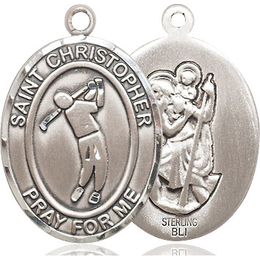 St Christopher Golf<br>Oval Patron Saint Series<br>Available in 3 Sizes