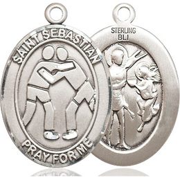 St Sebastian Wrestling<br>Oval Patron Saint Series<br>Available in 3 Sizes
