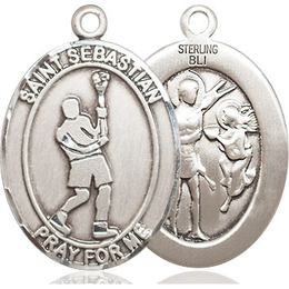 St Sebastian Lacrosse<br>Oval Patron Saint Series<br>Available in 3 Sizes