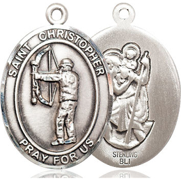 St Christopher Archery<br>Oval Patron Saint Series<br>Available in 3 Sizes
