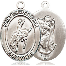 St Christopher Rodeo<br>Oval Patron Saint Series<br>Available in 3 Sizes