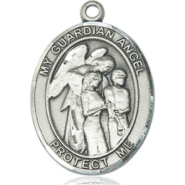 Guardian Angel w/Children<br>Oval Patron Saint Series<br>Available in 2 Sizes