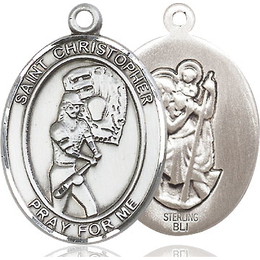 St Christopher Softball<br>Oval Patron Saint Series<br>Available in 3 Sizes