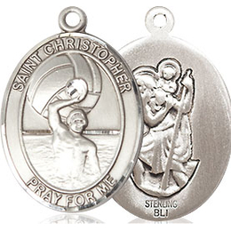 St. Christopher Water Polo-Men<br>Oval Patron Saint Series<br>Available in 3 Sizes