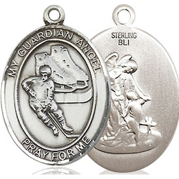 Guardian Angel Hockey<br>Oval Patron Saint Series<br>Available in 3 Sizes
