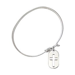 0111DT - Cross Dog Tag Bangle<br>Available in 8 Styles