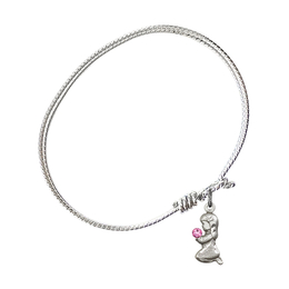 4262-STN - Praying Girl Bangle<br>Available in 8 Styles
