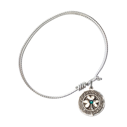 5106-STN - Shamrock w/ Celtic Border Bangle<br>Available in 8 Styles