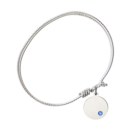 6222-STN - Plain Disc Bangle<br>Available in 8 Styles