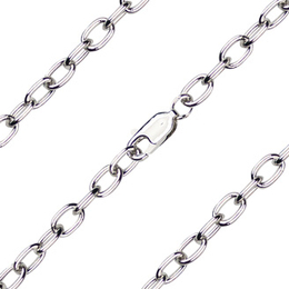 Open Cable Chain<br>Light Rhodium/Gold Plate<br>C23 - 4mm