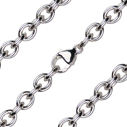 Heavy Open Cable Chain<br>Light Rhodium/Gold Plate<br>C28 - 6.05mm