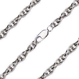 Heavy Rope Chain<br>Light Rhodium/Gold Plate<br>C66 - 4mm