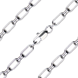 Heavy Oval Cable Bracelet<br>Rhodium/Hamilton Gold<br>C82 - 4.15mm