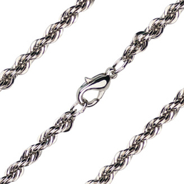 Heavy French Rope Chain<br>Light Rhodium/Gold Plate<br>FRH - 3.85mm