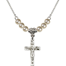 N02 / Faux Pearl Beads<br>0001 - Crucifix